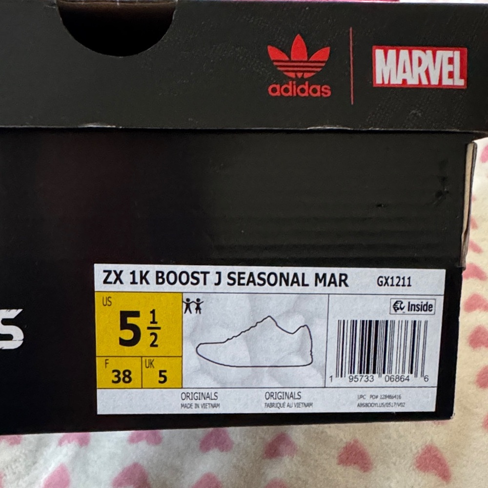 Adidas Marvel ZX 1K Boost J Shoes - Black and Red